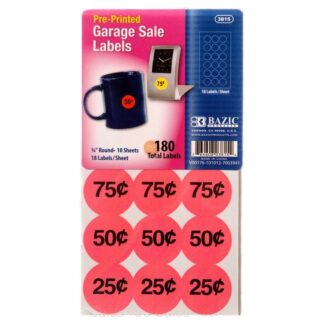 Bazic Label Garage Sale 10Ct #3815