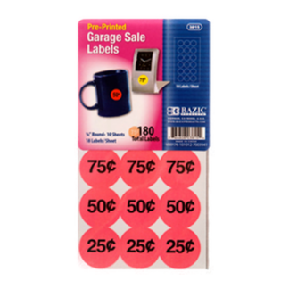 Bazic Label Garage Sale 10Ct #3815