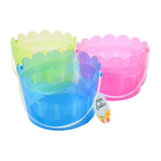He Easter Basket Pp Transparent W/Asst Clrs