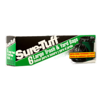Sure-Tuff Trash Bag Black 33 Gallon 6 Ct