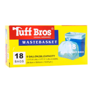 Tuff Built Trash Bag White 8 Gal 18 Ct
