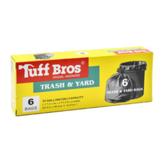 Tuff Built Trash Bag Black 33 Gal 6 Ct