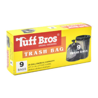 Tuff Built Trash Bag Black 26 Gal 9 Ct