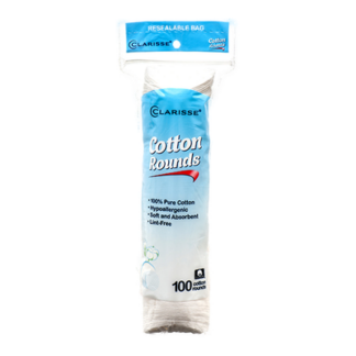 Clarisse Cotton Pads Round 100 Ct