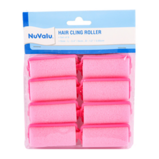 Nuvalu Hair Foam Roller "Med" 2.4" X 1.2" 8Pc Pink