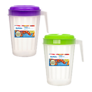 Nuvalu Pitcher 3.5L Clear W/Asst Lid Colors