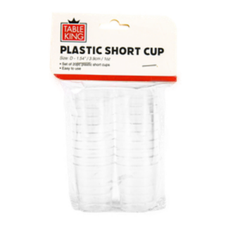 Table King Plastic Shot Glass 20 Pcs 1 Oz Clear
