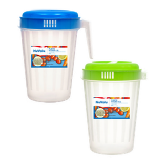 Nuvalu Pitcher 4.5L Clear W/Asst Lid Colors