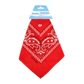 Nuvalu Bandana Red 100% Cotton 21 X 21"