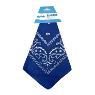 Nuvalu Bandana Blue 100% Cotton 21 X 21"