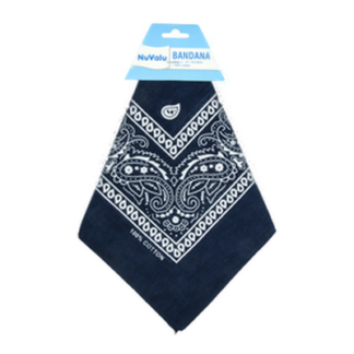 Nuvalu Bandana Navy Blue 100% Cotton 21 X 21"