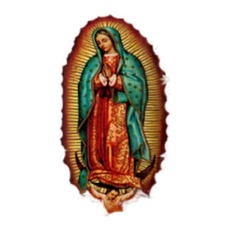 Coin Bank Tin Religious Guadalupe 5.3" X 5.8" #23241