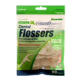 Pure-Aid Dental Flossers Mint 90 Ct