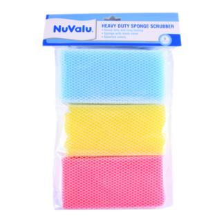 Nuvalu Sponge Scrubber Deluxe 6Pc/Set In Polybag