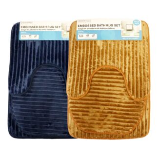 Embossed Bath Rug Set 4 Asst Color