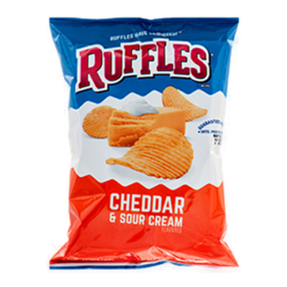 Frito Lay Xvl Ruffles Ridged Potato Chips Cheddar Sour Cream 2.125 Oz