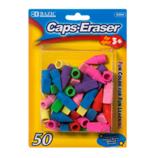 Bazic Eraser Top 50 Pc Assorted Neon Color