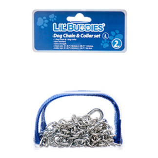 Lil' Buddies Dog Chain 48" W/Collar 14" Double Blister