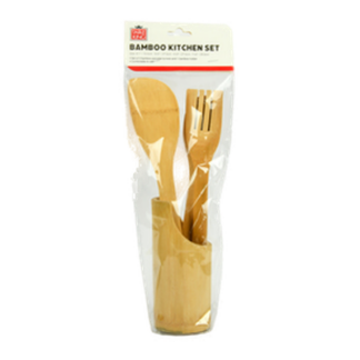 Table King Utensil Set 4Pc 12" Bamboo