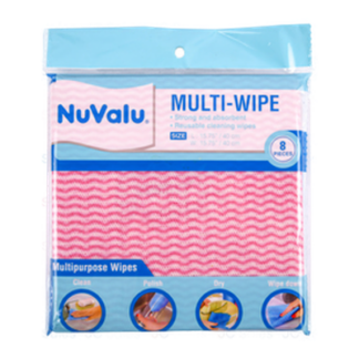 Nuvalu Multi-Purpose  Wipe 15.75" X 15.75" 8Pc/Set