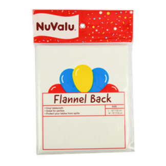 Nuvalu Table Cover White W/Flannelback