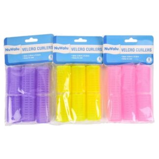 Nuvalu Hair Roller Velcro 6Pc W/Asst Clrs