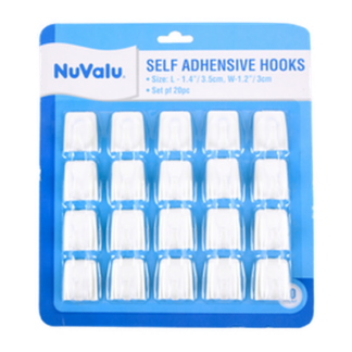Nuvalu Self Adhensive Hooks 20Pk