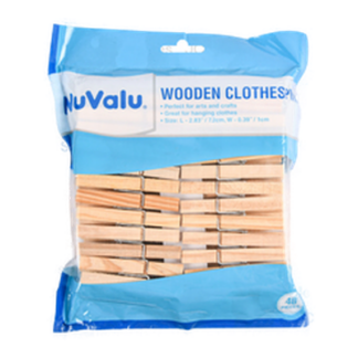 Nuvalu Wooden Clothespin 48Pk