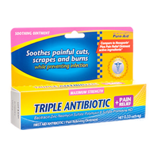 Pure Aid Triple Antibiotic+Pain Relief 0.33 Oz