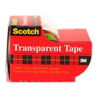 3M Scotch Tape 2Pk 3/4"X250