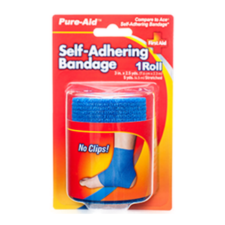 Pure-Aid Self-Adhering Bandage 3" X 2.5Yrds Asst Clr
