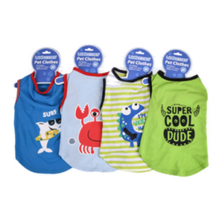 Lil' Buddies Pet Clothes Sleeveless Shirt W/ Design Asst-35Cm