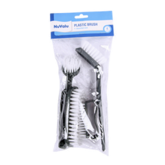 Nuvalu Plastic Brushes Assorted Sizes 4Pcs Set