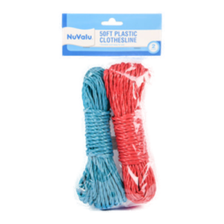 Nuvalu Clothesline Polyester 50Ft 2Pc Asst