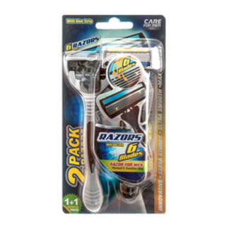 Razor 6 Blades 2Pc For Men W/Aloe Strip