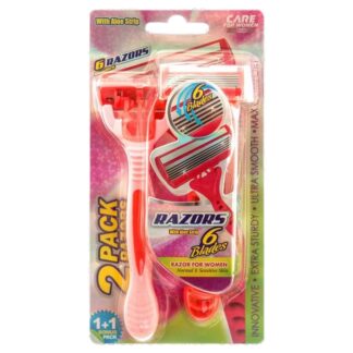 Razor 6 Blades 2Pc For Women W/Aloe Strip