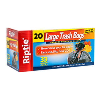 Riptie Trash Bag Large 33Gal 20Ct #55933