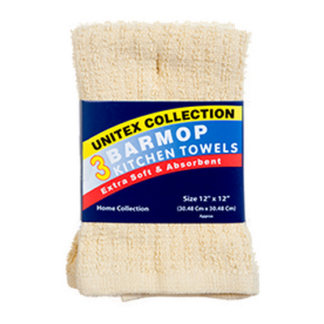 Bar Mop Kitchen Towels 3Pk 12" X 12" 6 Asst Clr #Mh-02