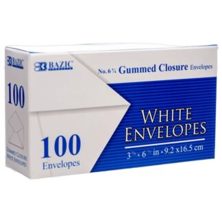 Bazic Envelope 100 Ct White W/ Gummed Closure