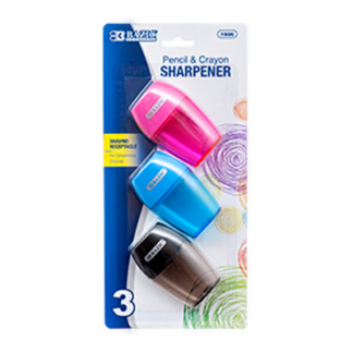 Bazic Pencil Sharpener 3Pc Single Hole
