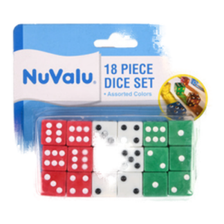 Nuvalu Dice 18Pcs W/Asst Colors