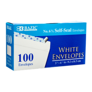 Bazic Envelope 100Ct Plain "Peel & Seal"