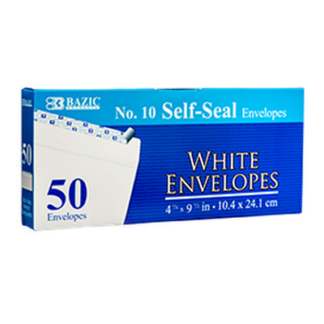 Bazic Envelope 50Ct Plain Long "Peel & Seal"