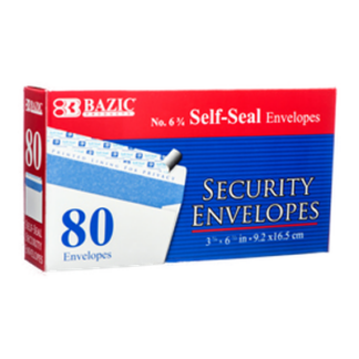 Bazic Envelope 80Ct Security "Peel & Seal"