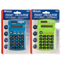 Bazic Calculator 8 Digit Pocket Size Assorted Colors