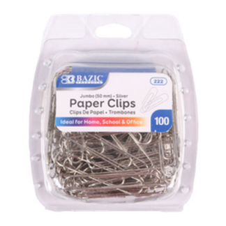 Bazic Paper Clip 100 Ct 50 Mm Jumbo Silver