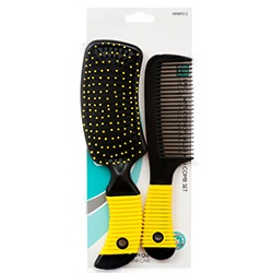 Brush & Comb Set Large Wave W/Cushion Asst Color
