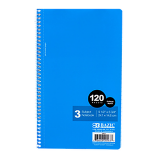 Bazic Notebook 9 X 6 120Ct College Rule 3-Subject #563