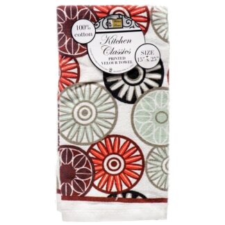 Kitchen Towel 15X25" Velour Print 6 Asst Dsgn #310