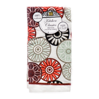 Kitchen Towel 15X25" Velour Print 6 Asst Dsgn #310